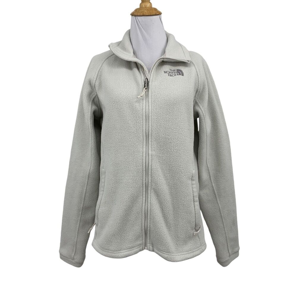 The North Face Jacket Womens M Medium Beige Full Zip Raglan Sleeve Fleece Mock